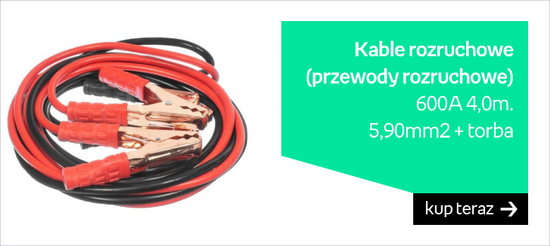 Kable rozruchowe (przewody rozruchowe) 600A 4,0m. 5,90mm2 + torba 