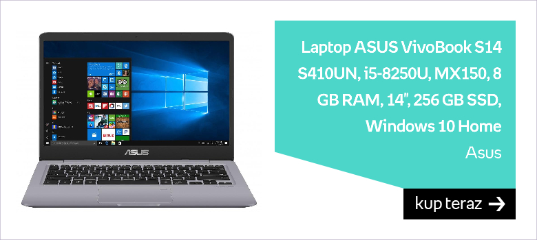 Laptop ASUS VivoBook S14 S410UN, i5-8250U, MX150, 8 GB RAM, 14", 256 GB SSD, Windows 10 Home 