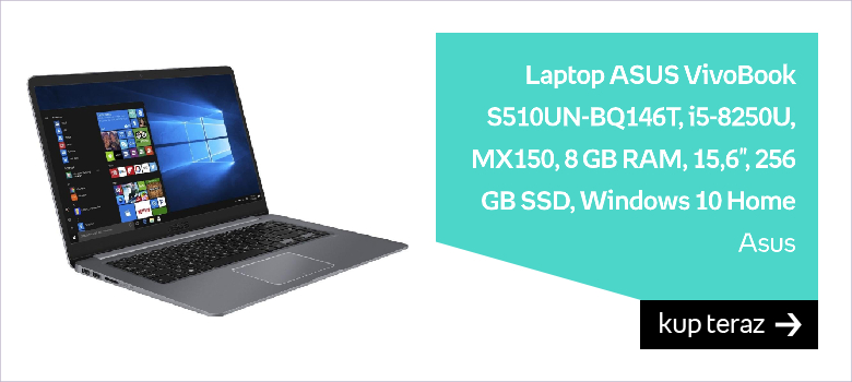 Laptop ASUS VivoBook S510UN-BQ146T, i5-8250U, MX150, 8 GB RAM, 15,6", 256 GB SSD, Windows 10 Home 