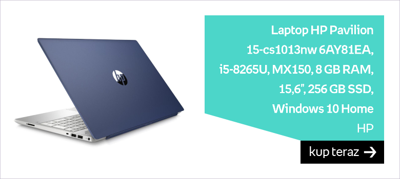 Laptop HP Pavilion 15-cs1013nw 6AY81EA, i5-8265U, MX150, 8 GB RAM, 15,6", 256 GB SSD, Windows 10 Home 