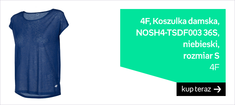 4F, Koszulka damska, NOSH4-TSDF003 36S, niebieski, rozmiar S 