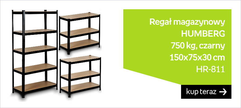 Regał magazynowy HUMBERG HR-811, 750 kg, czarny, 150x75x30 cm 