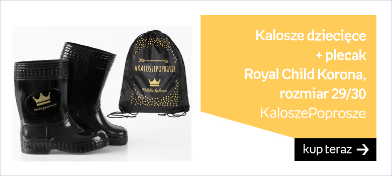 KaloszePoprosze, Kalosze dziecięce + plecak, Royal Child Korona, rozmiar 29/30 