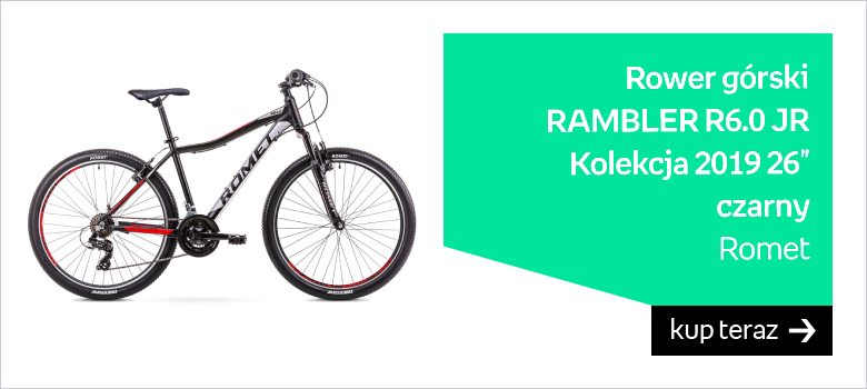 Romet, Rower górski, RAMBLER R6.0 JR Kolekcja 2019 26", czarny 