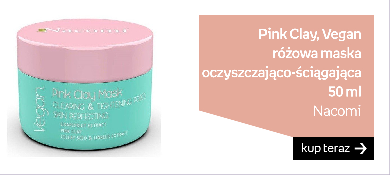 Nacomi, Vegan, różowa maska oczyszczająco-ściągająca Pink Clay, 50 ml 