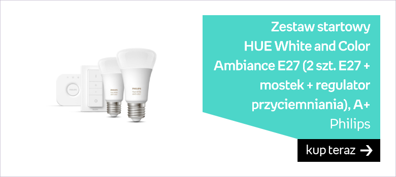 Zestaw startowy PHILIPS HUE White and Color Ambiance E27 (2 szt. E27 + mostek + regulator przyciemniania), A+ 