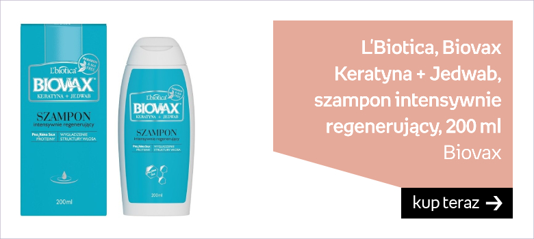 L'Biotica, Biovax Keratyna + Jedwab, szampon intensywnie regenerujący, 200 ml 