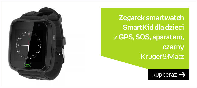 Zegarek smartwatch Kruger&Matz SmartKid dla dzieci z lokalizatorem GPS SOS APARAT czarny 