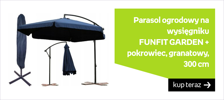Parasol ogrodowy na wysięgniku FUNFIT GARDEN, + pokrowiec, granatowy, 300 cm 