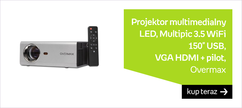 Projektor multimedialny LED rzutnik OVERMAX MULTIPIC 3.5 WiFi 150" USB VGA HDMI + pilot 