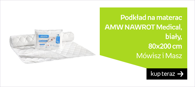 Podkład na materac AMW NAWROT Medical, biały, 80x200 cm 