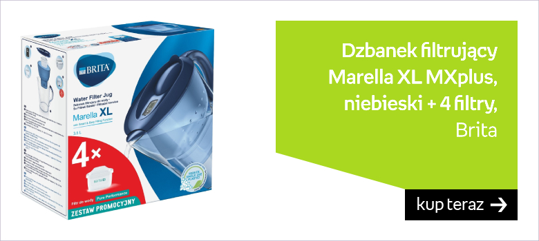 Dzbanek filtrujący BRITA Marella XL MXplus, niebieski + 4 filtry. 