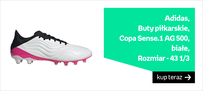 Adidas, Buty piłkarskie, Copa Sense.1 AG 500, białe, Rozmiar - 43 1/3 