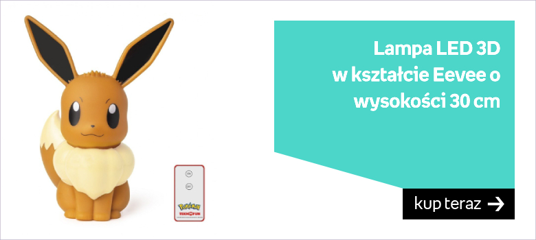 Lampa LED 3D  w kształcie Eevee o wysokości 30 cm