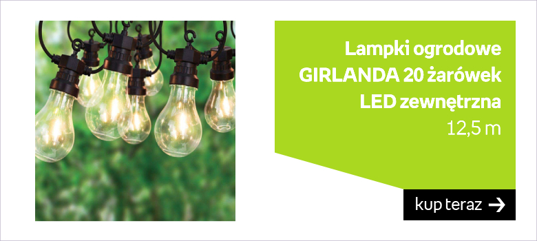 Lampki ogrodowe GIRLANDA 20 żarówek LED zewnętrzna wewnętrzna do pomieszczeń 12,5 m