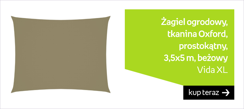 Żagiel ogrodowy, tkanina Oxford, prostokątny, 3,5x5 m, beżowy