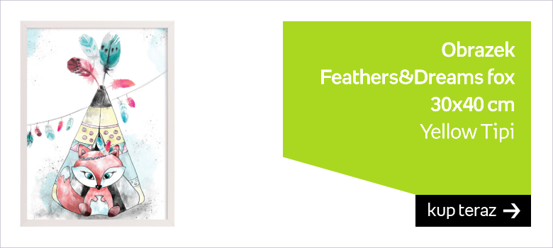 Obrazek Feathers&Dreams fox 30x40 cm, 30x40cm Yellow Tipi