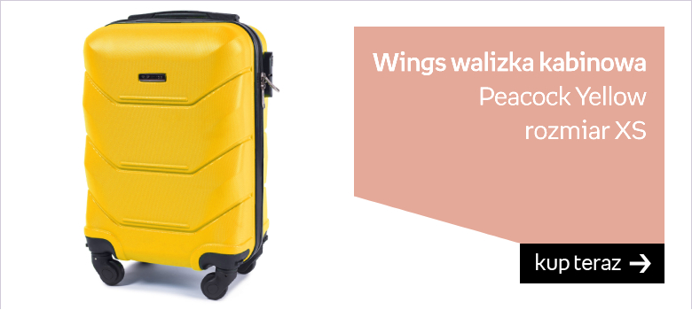 Wings, walizka kabinowa Peacock, Yellow, rozmiar XS 