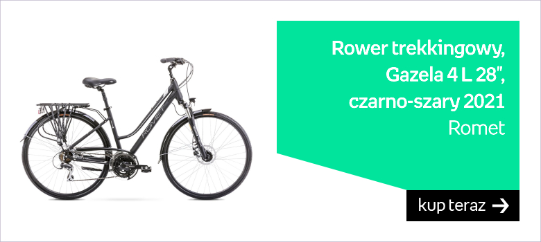 Romet, Rower trekkingowy, Gazela 4 L 28", czarno-szary 2021
