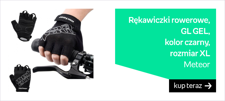 Meteor, Rękawiczki rowerowe, GL GEL, czarny, rozmiar XL