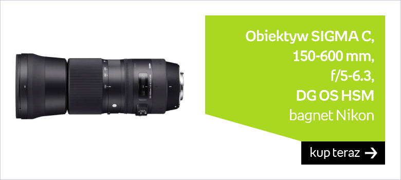 Obiektyw SIGMA C, 150-600 mm, f/5-6.3, DG OS HSM, bagnet Nikon