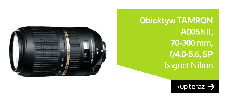Obiektyw TAMRON A005NII, 70-300 mm, f/4.0-5.6, SP Di VC USD, bagnet Nikon