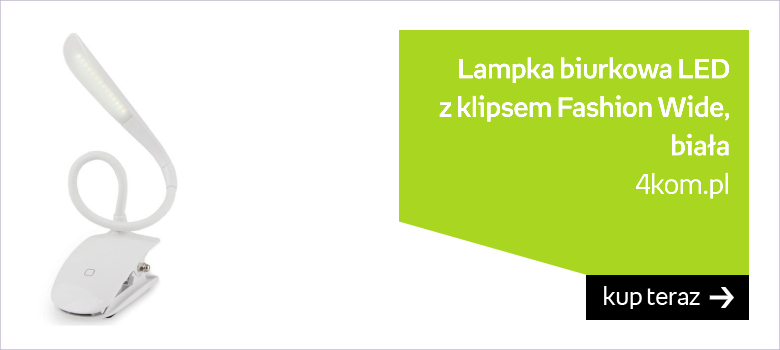 Lampka biurkowa led z klipsem Fashion Wide biała 