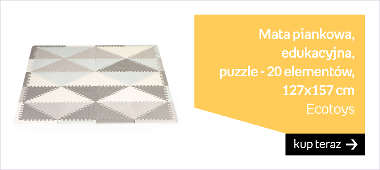 Ecotoys, Mata piankowa, edukacyjna, puzzle, 20 elementów, 127x157 cm