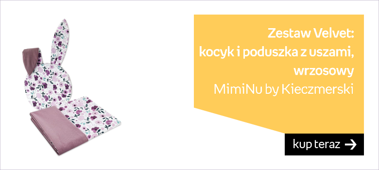 MimiNu by Kieczmerski, Zestaw: Kocyk, Poduszka z uszami