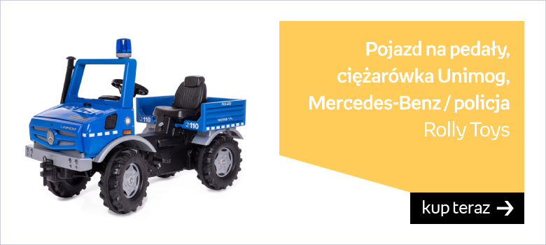 Rolly Toys, pojazd na pedały ciężarówka Unimog Mercedes-Benz Policja 