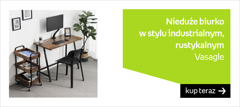 Nieduże biurko w stylu industrialnym, rustykalnym, loft. Vasagle