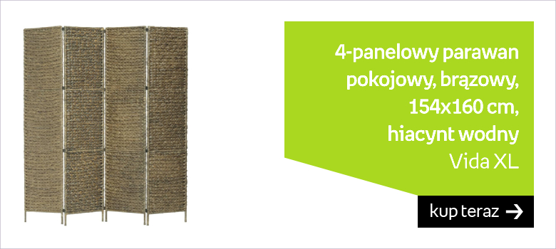 4-panelowy parawan pokojowy, brązowy, 154x160 cm, hiacynt wodny 