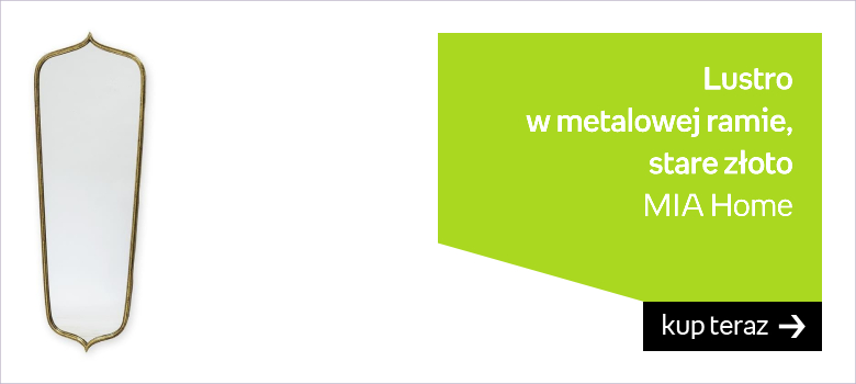 Lustro w metalowej ramie stare złoto 