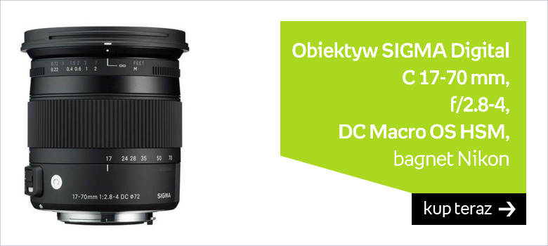 Obiektyw SIGMA Digital C 17-70 mm, f/2.8-4, DC Macro OS HSM, bagnet Nikon