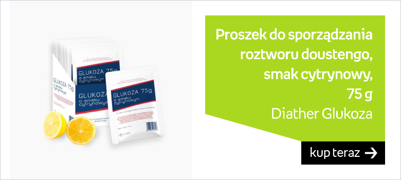 Diather Glukoza, proszek do sporządzania roztworu doustengo, smak cytrynowy, 75 g