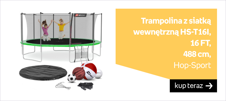 Hop-Sport, Trampolina z siatką wewnętrzną HS-T16I, 16 FT, 488 cm