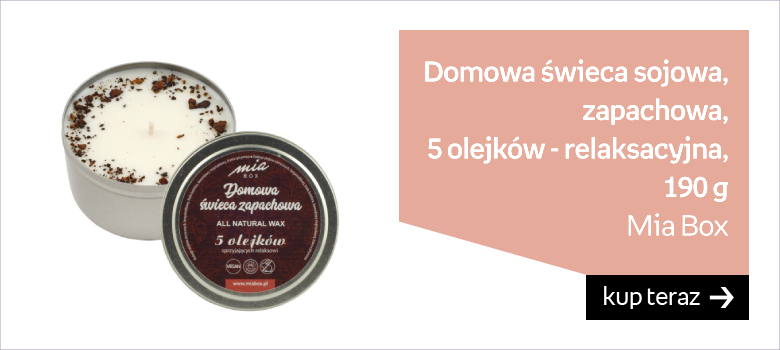 MIA BOX, Domowa Świeca sojowa, zapachowa 5 olejków - RELAKSACYJNA, 190 g 