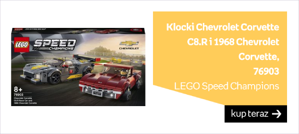 LEGO Speed Champions, Samochód wyścigowy Chevrolet Corvette C8.R i 1968 Chevrolet Corvette