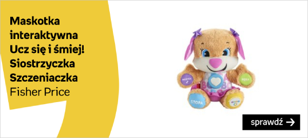 Zabawka dla rocznej dziewczynki, Fisher Price, maskotka interaktywna Siostrzyczka Szczeniaczka 