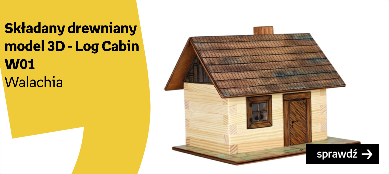 Walachia Składany Drewniany Model 3D - Log Cabin W01