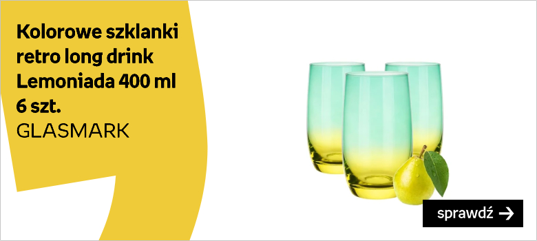 Kolorowe szklanki retro long drink Lemoniada 400 ml 6 szt Marka:GLASMARK