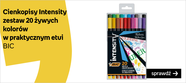 Cienkopisy BIC Intensity zestaw 20 żywych kolorów w praktycznym etui