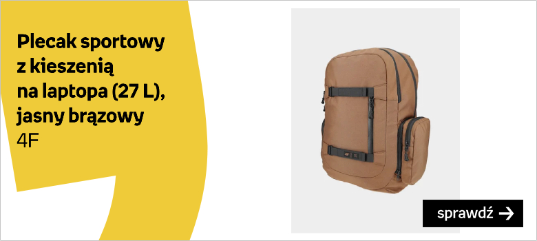 4F, Plecak sportowy z kieszenią na laptopa (27 L), 4FSS23ABACU078-82S, Jasny Brązowy