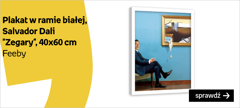 Plakat w ramie białej FEEBY, Salvador Dali zegary, 40x60 cm