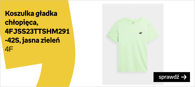 Koszulka gładka chłopięca, 4FJSS23TTSHM291-42S, Jasna Zieleń, Rozmiar 158