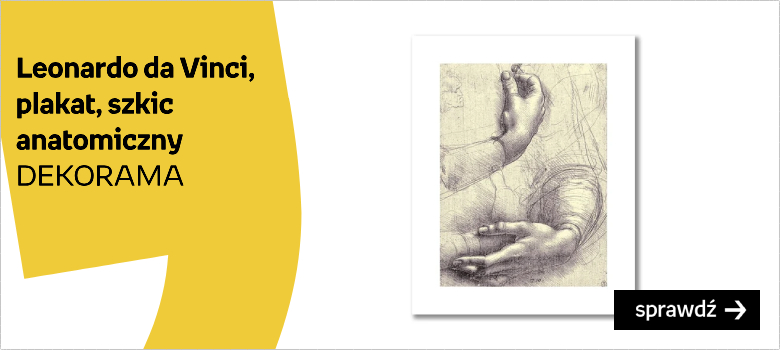Leonardo da Vinci, plakat szkic anatomiczny 12 Plakaty medyczne Marka:DEKORAMA