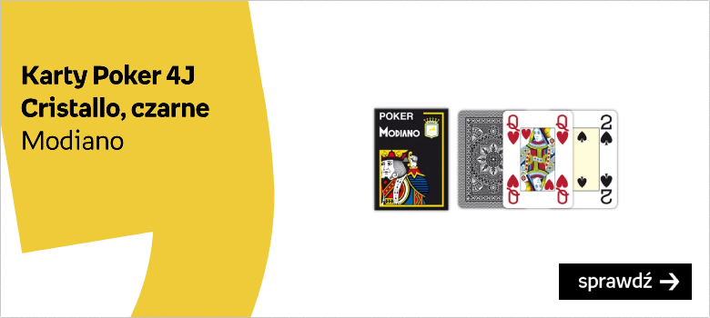 Modiano, karty Poker 4J Cristallo, czarne