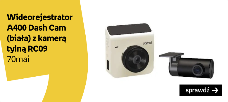 Wideorejestrator 70mai A400 Dash Cam (biała) z kamerą tylną RC09