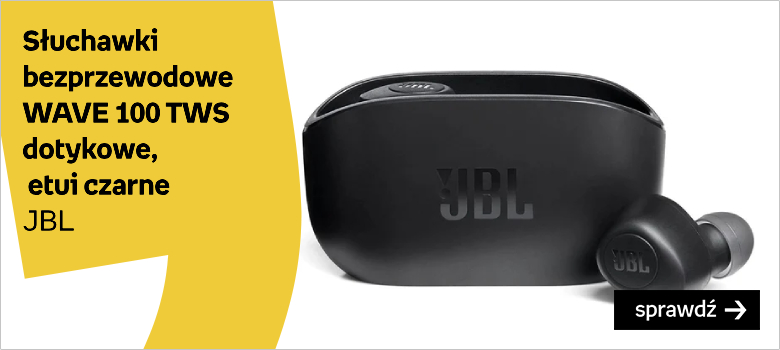 Słuchawki bezprzewodowe JBL WAVE 100 TWS dotykowe etui czarne
