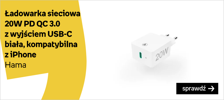 Ładowarka sieciowa Hama 20W PD QC 3.0 z wyjściem USB-C biała, kompatybilna z iPhone [H]